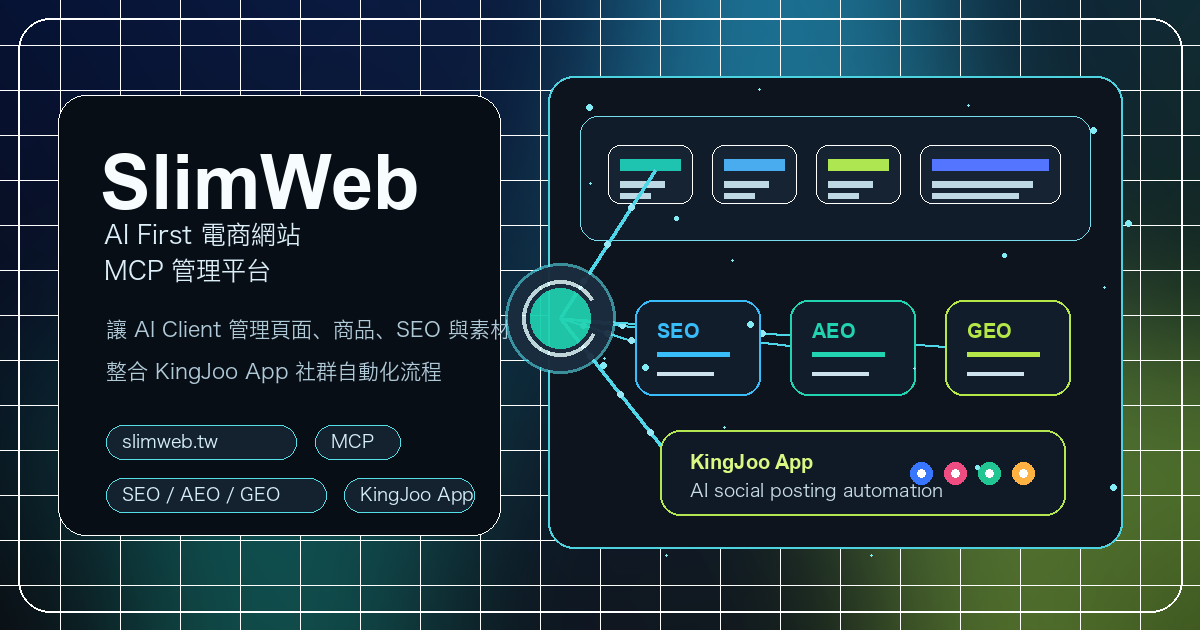 SlimWeb AI First 電商網站與 MCP 管理平台